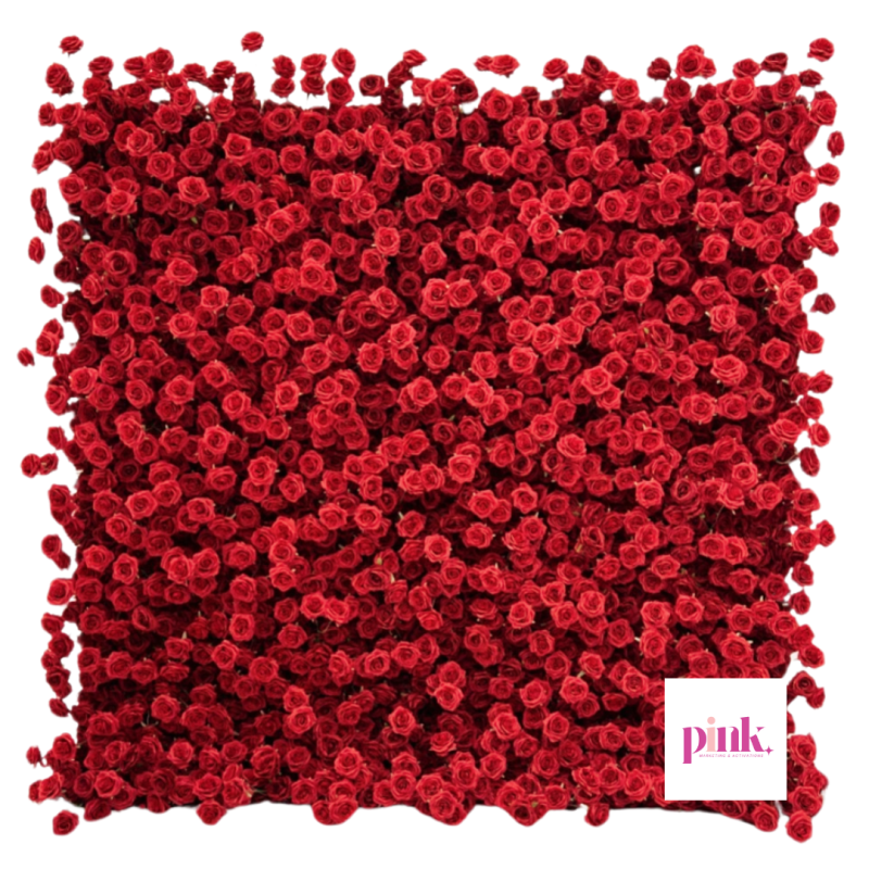 Red Romance Flower Wall